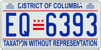 DC license plate EQ6393