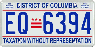 DC license plate EQ6394