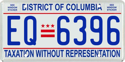 DC license plate EQ6396