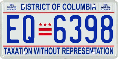 DC license plate EQ6398