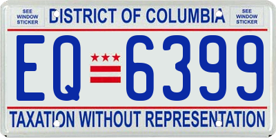 DC license plate EQ6399