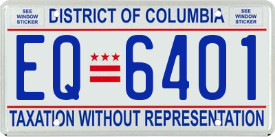 DC license plate EQ6401