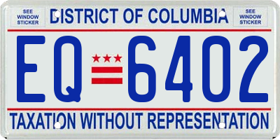 DC license plate EQ6402