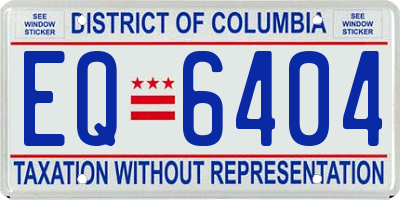 DC license plate EQ6404