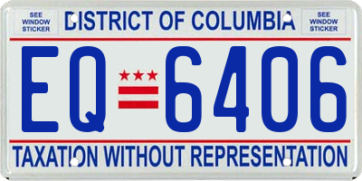 DC license plate EQ6406