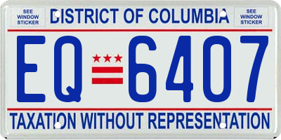 DC license plate EQ6407