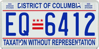 DC license plate EQ6412