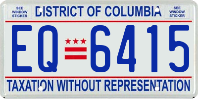 DC license plate EQ6415