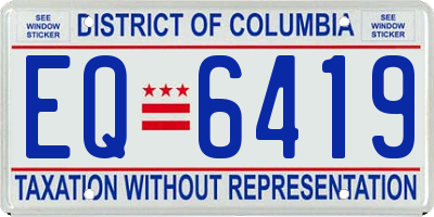DC license plate EQ6419