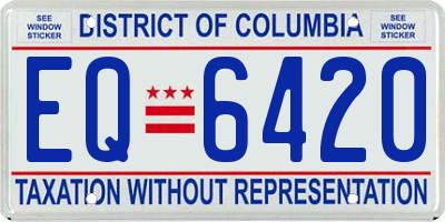 DC license plate EQ6420