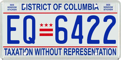 DC license plate EQ6422