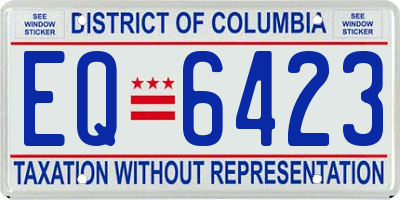 DC license plate EQ6423