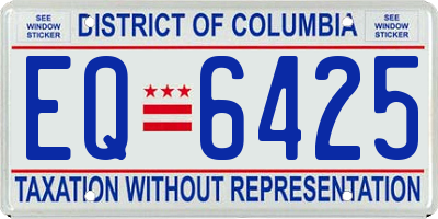 DC license plate EQ6425
