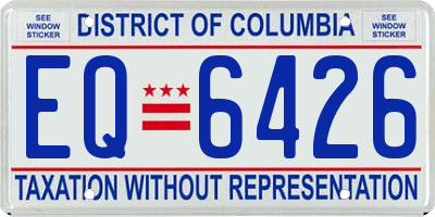 DC license plate EQ6426
