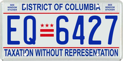 DC license plate EQ6427