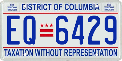 DC license plate EQ6429