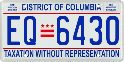 DC license plate EQ6430