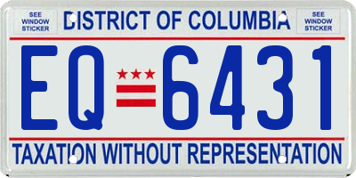 DC license plate EQ6431