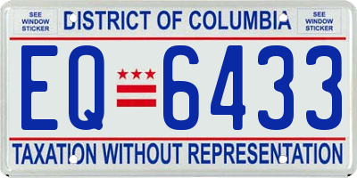 DC license plate EQ6433