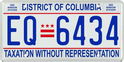 DC license plate EQ6434