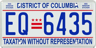 DC license plate EQ6435