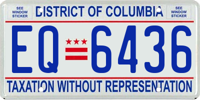 DC license plate EQ6436