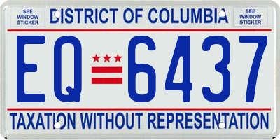 DC license plate EQ6437