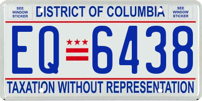 DC license plate EQ6438