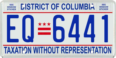 DC license plate EQ6441