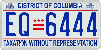 DC license plate EQ6444