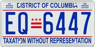 DC license plate EQ6447