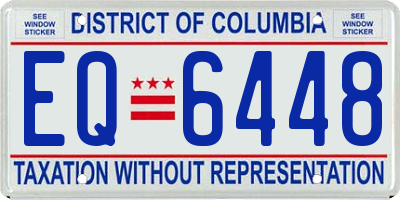 DC license plate EQ6448