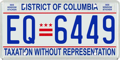 DC license plate EQ6449