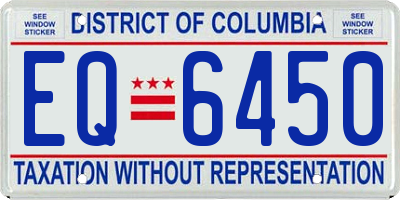 DC license plate EQ6450
