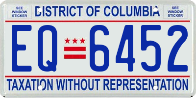 DC license plate EQ6452
