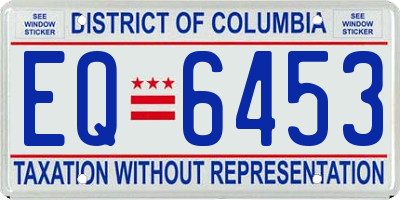 DC license plate EQ6453
