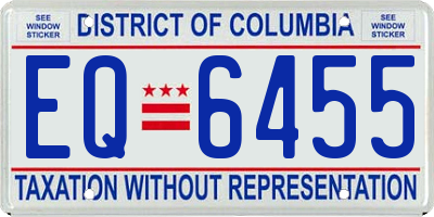 DC license plate EQ6455