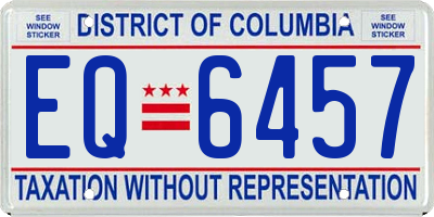 DC license plate EQ6457