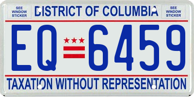 DC license plate EQ6459