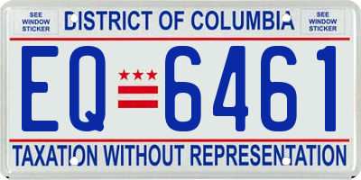DC license plate EQ6461