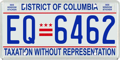 DC license plate EQ6462