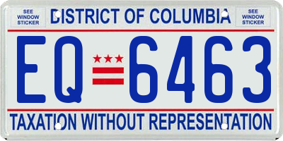 DC license plate EQ6463
