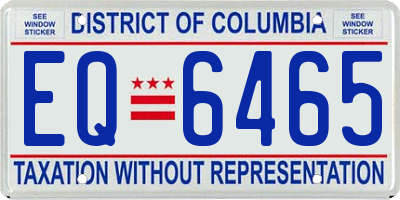 DC license plate EQ6465