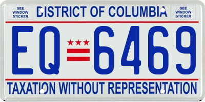 DC license plate EQ6469