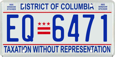 DC license plate EQ6471