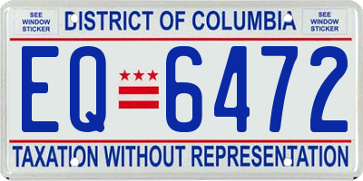 DC license plate EQ6472