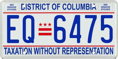 DC license plate EQ6475