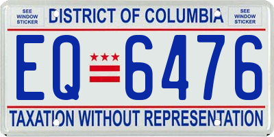 DC license plate EQ6476