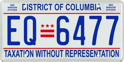 DC license plate EQ6477