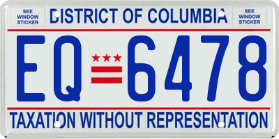 DC license plate EQ6478
